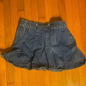 y2k pleated jean mini skirt